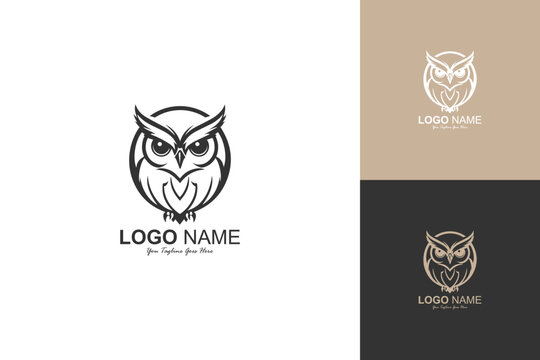 vector logo owl bird symbol  vector