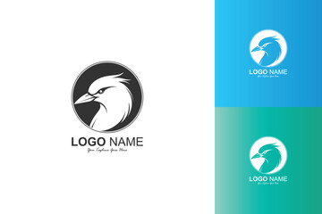 vector logo of bird's head in a circle