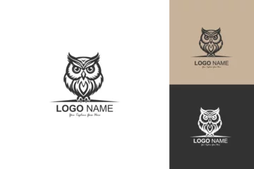 Türaufkleber vector owl bird logo icon template ilustration design vector © padlatus