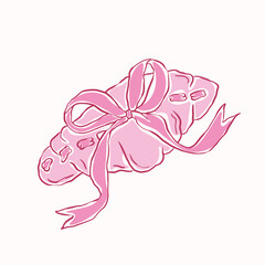 Fototapeta premium Pink sweet bread with ribbon vector