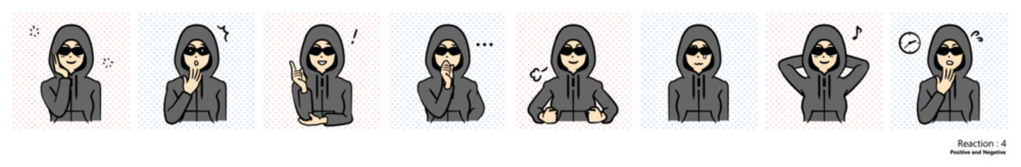 人物イラスト｜犯罪者（リアクション4）
