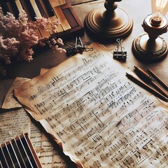 Sheet music on the table