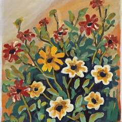 Beautiful and charming abstract allover floral design for textile factory