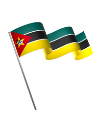 Mozambique flag element design national independence day banner ribbon png
