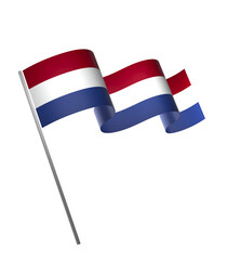 Netherlands flag element design national independence day banner ribbon png
