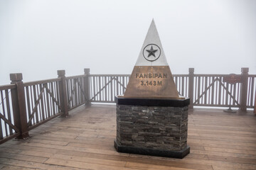 Symbol of strength and perseverance of Fansipan Peak, At 3143 meters, Fansipan Mountain near Sapa...