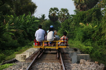 Bamboo Train in Battambang, Cambodia