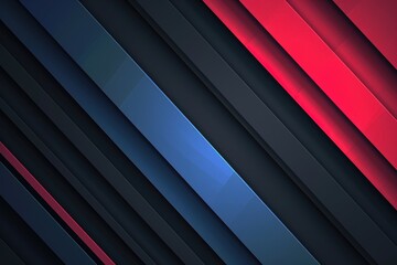Obraz premium Modern Geometric Art: Blue and Red Diagonal Stripes