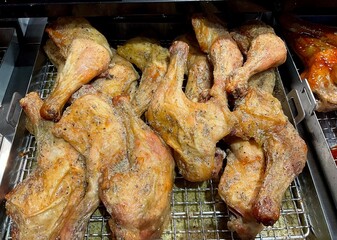 roast chicken with lemon and herb on the market