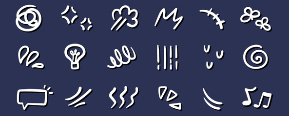 manga comic effect hand drawing doodle