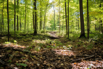 Obraz premium forest path in the morning.