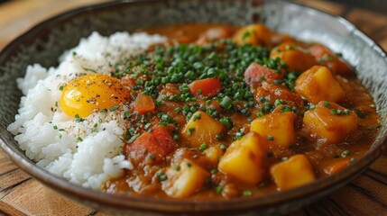 Image of Delicious Curry Rice from Japan Generative AI