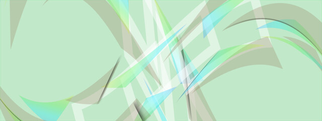 Abstract and modern light green background with lines and triangles. Vector graphic illustration.