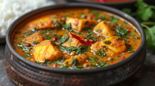 Image of Delicious Fish Curry from India Generative AI