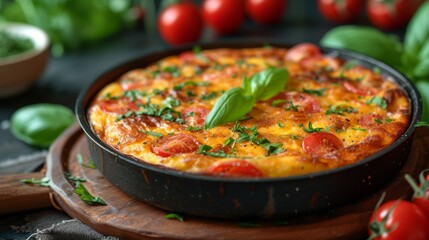 Frittata Display - Food Advertisement Generative AI
