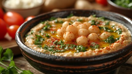 Middle Eastern Cuisine - Hummus Generative AI