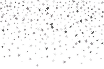 Naklejka na ściany i meble Star confetti. Silver casual confetti background. Bright design pattern.