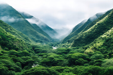 mountains covered in clouds.