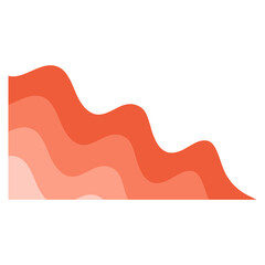 Orange gradient color wave element for border corner background template