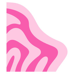 Pink wave element for border corner background template