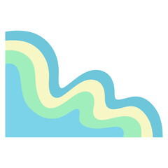 Fototapeta premium Ocean blue wave element for border corner background template