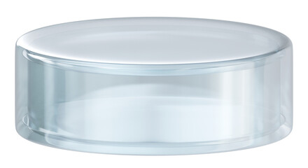 White glossy glass podium product display, 3d rendering