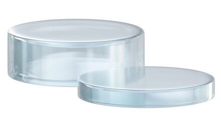 White glossy glass podium product display, 3d rendering