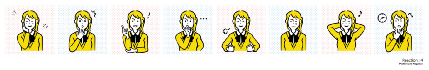 人物イラスト｜高校生（リアクション４）