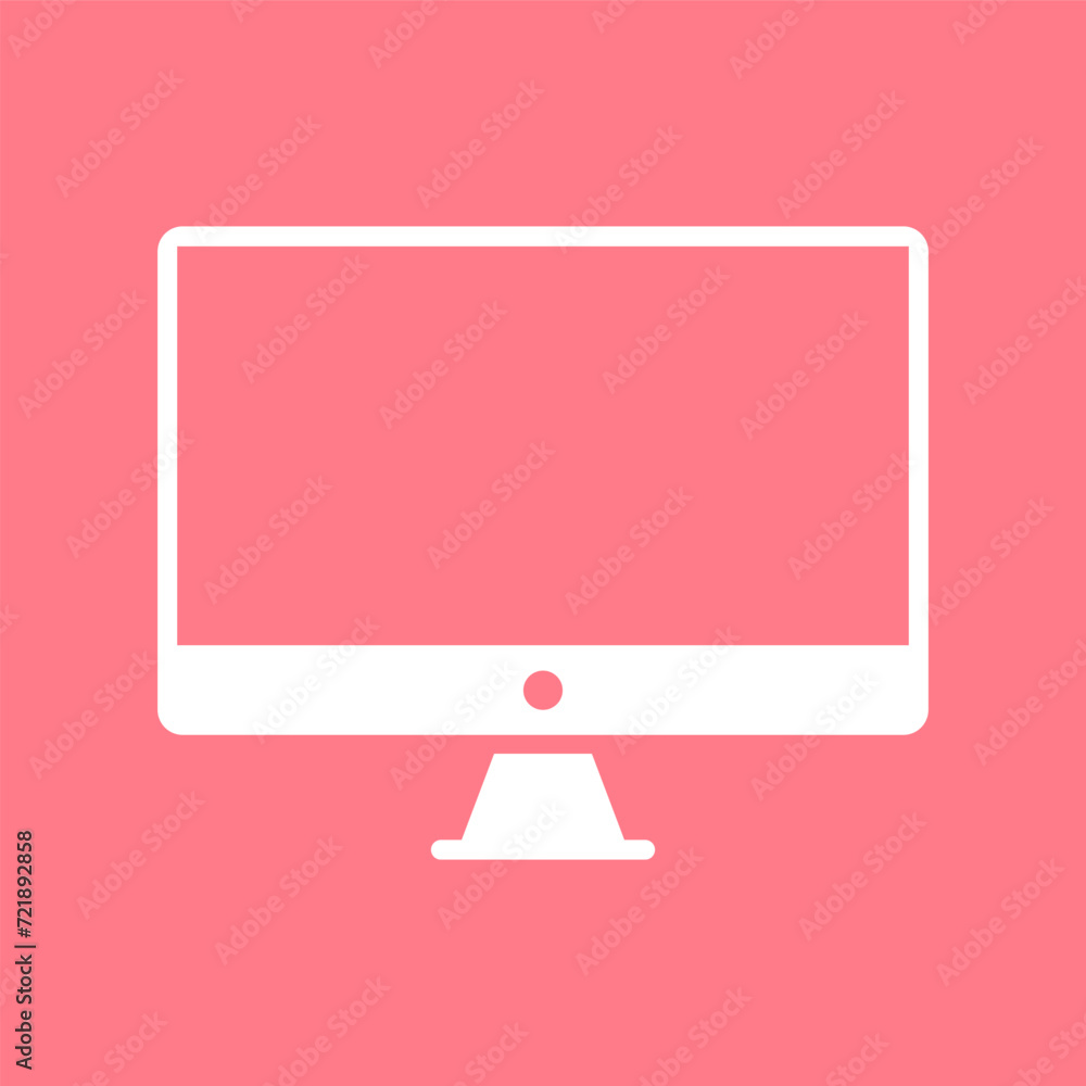 Wall mural White Monitor Flat Device Isolated Vector Illustration