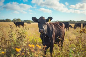 Healthy Wagyu Cattle Grazing in a Feild
