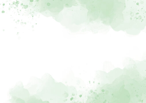 Green frame watercolor paint brush stroke background for banner or card invitation, card wedding elements. Modern abstract luxury design or card templates for birthday greetings, invitation Christmas.