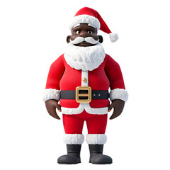 Png of Black Santa Clause against transparent Background