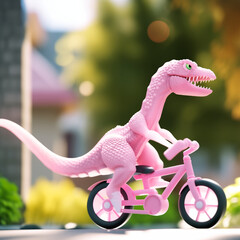 Dinosaur riding a bicycle