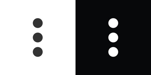 three dot on black and white , menu icon, option