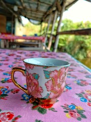 cup of tea with flowers