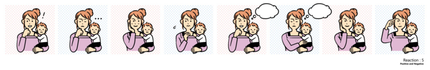 人物イラスト｜子育て（リアクション）