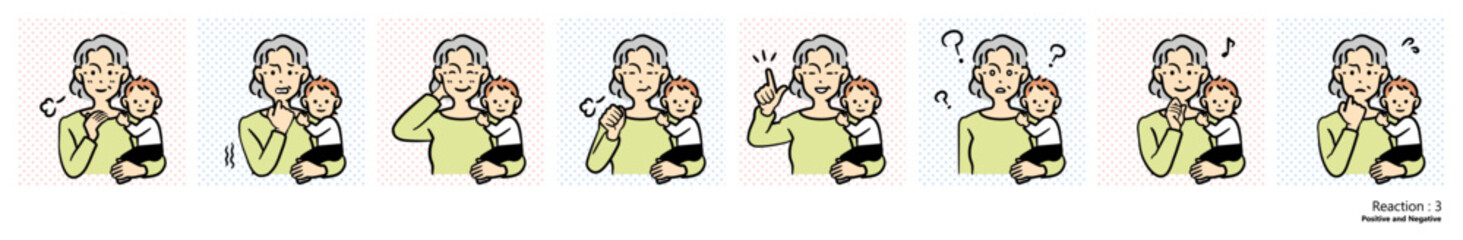 人物イラスト｜子育て（リアクション）