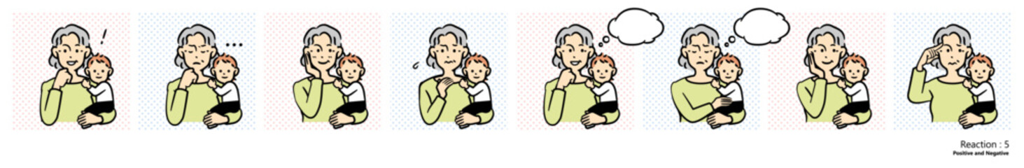 人物イラスト｜子育て（リアクション）