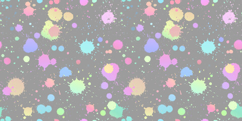 Seamless illustration of bright drops of paints