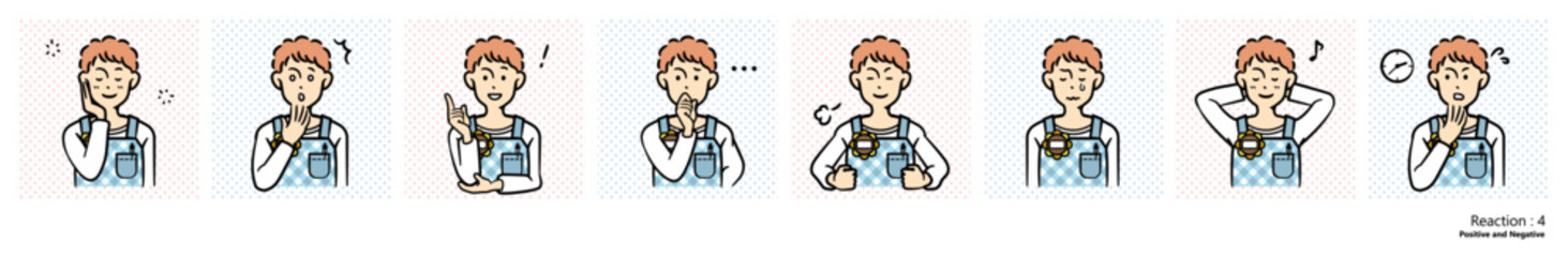 人物イラスト｜保育士（リアクション）