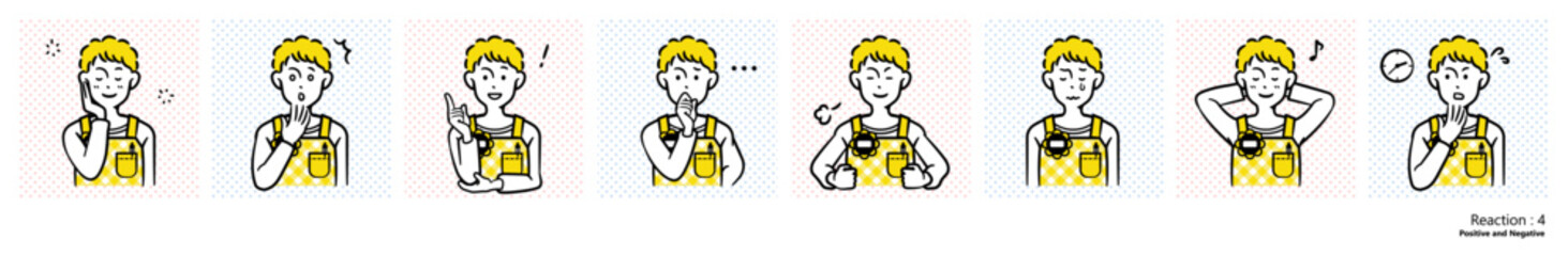 人物イラスト｜保育士（リアクション）