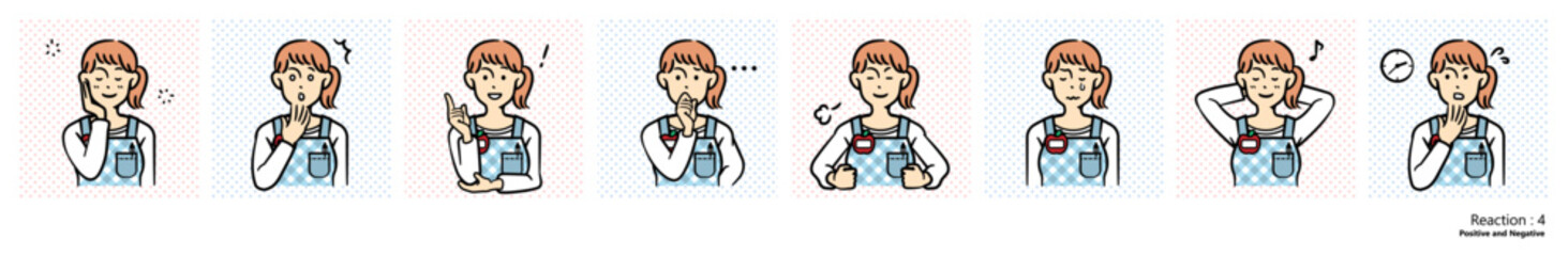 人物イラスト｜保育士（リアクション）