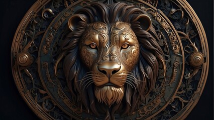 A stunning Leo sign in a bold and dynamic style