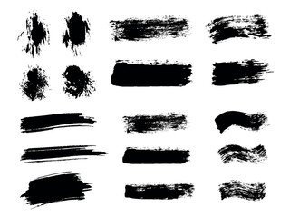 Vector paint brush spot set Hand painted background Ink scribble dab clipart