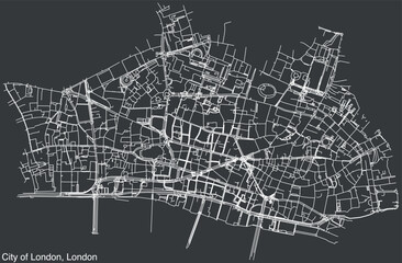 Street roads map of the CITY OF LONDON, LONDON