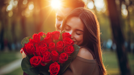 zum Valentinstag rosen schenken durch wahre Liebe Gefühle zeigen als Paar lgbtq Generative AI