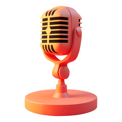 Png of podcast microphone on a stand against transparent Background