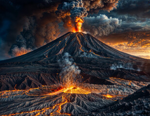 a giant vulcano eruption. generative ai