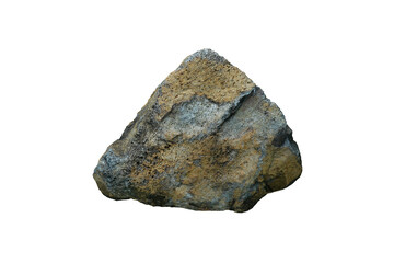 Cut out vascular basalt extrusive igneous rock isolated on white background.