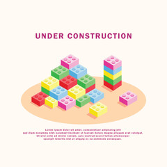 brick under construction background design